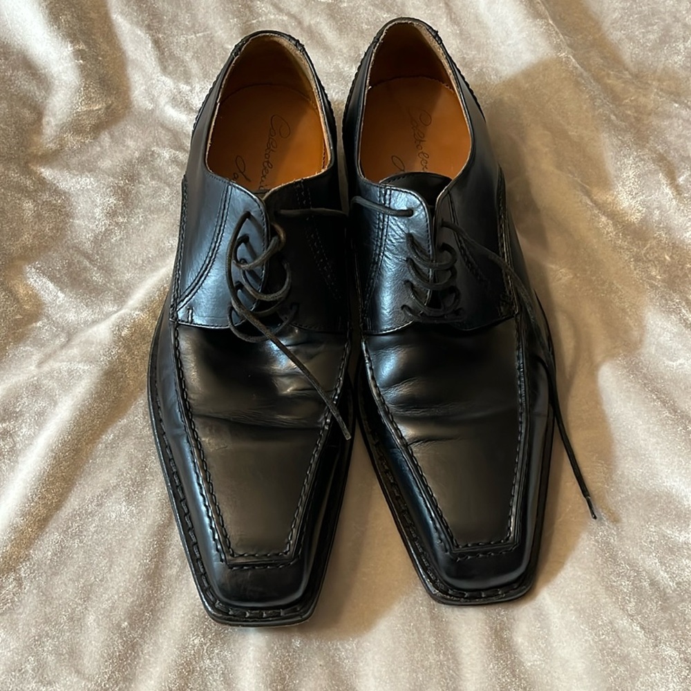 Calzoleria Toscana Italian Square Toe Leather Shoes (Men's US Size 10)